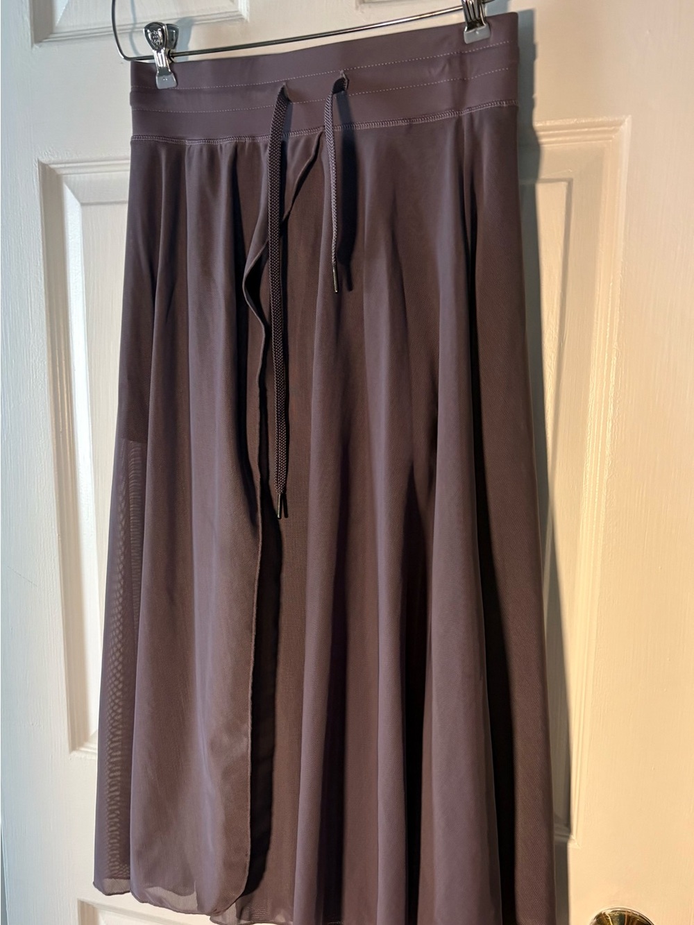 Halara Women's Lavender Wrap Chiffon Midi Skirt with built-in shorts - Picture 5 of 6